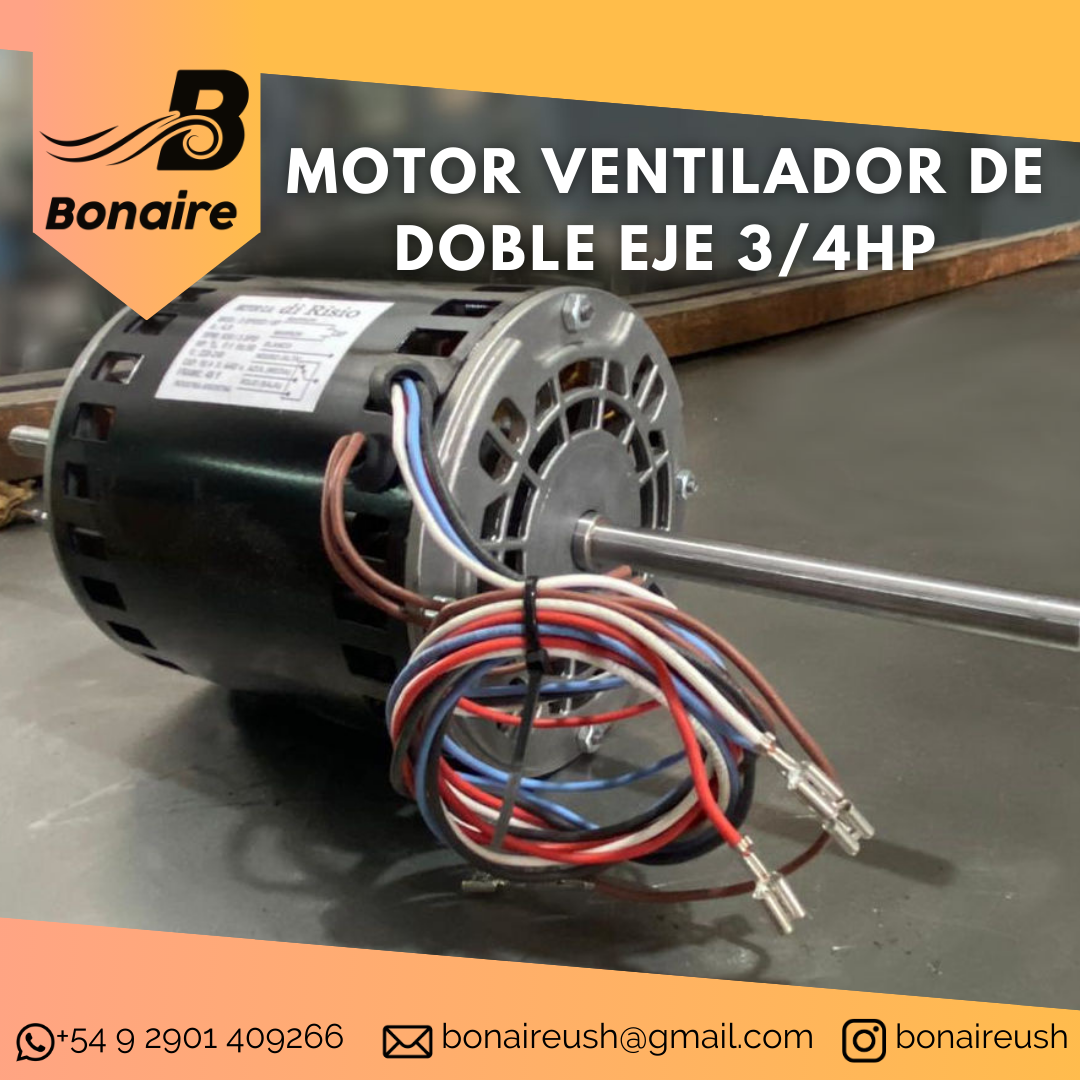 Motor Ventilador De Doble Eje 3/4hp - Imagen 2